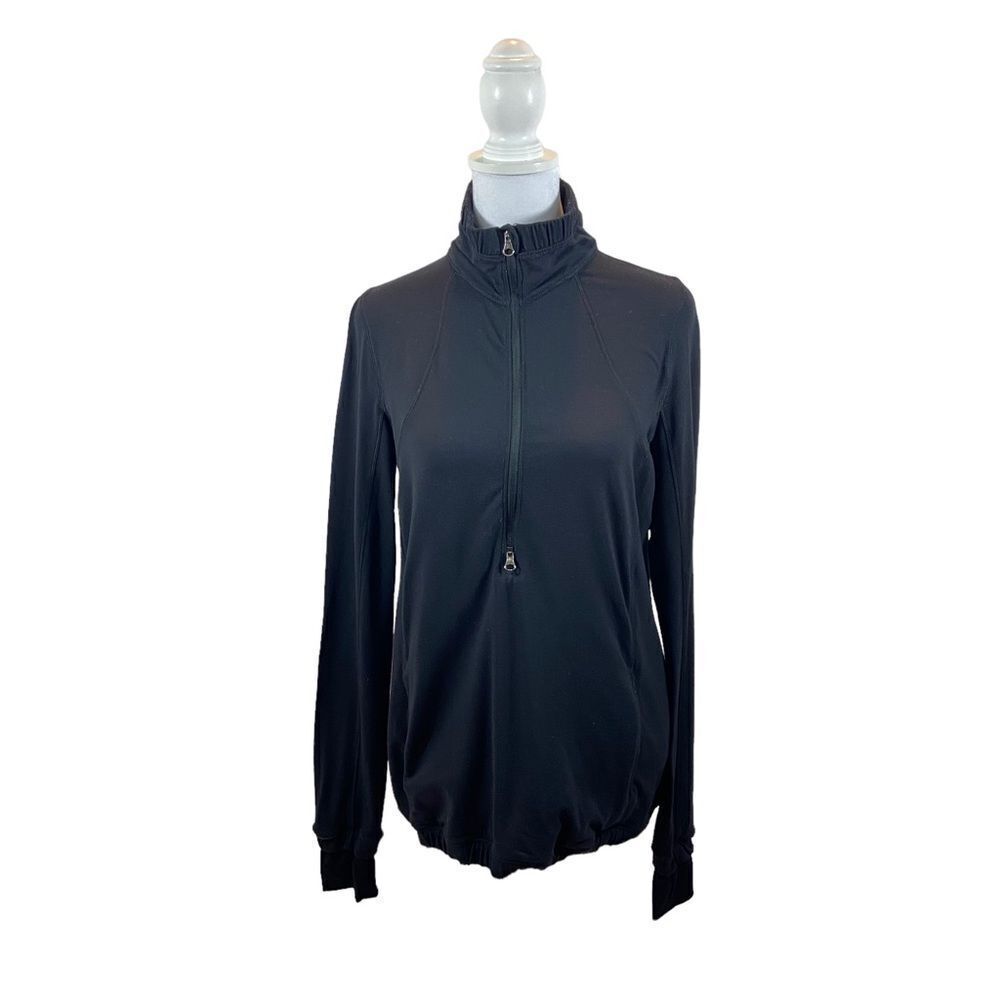 Lululemon Ladies 1/2 Zip Black Long Sleeved Jacket Size 8